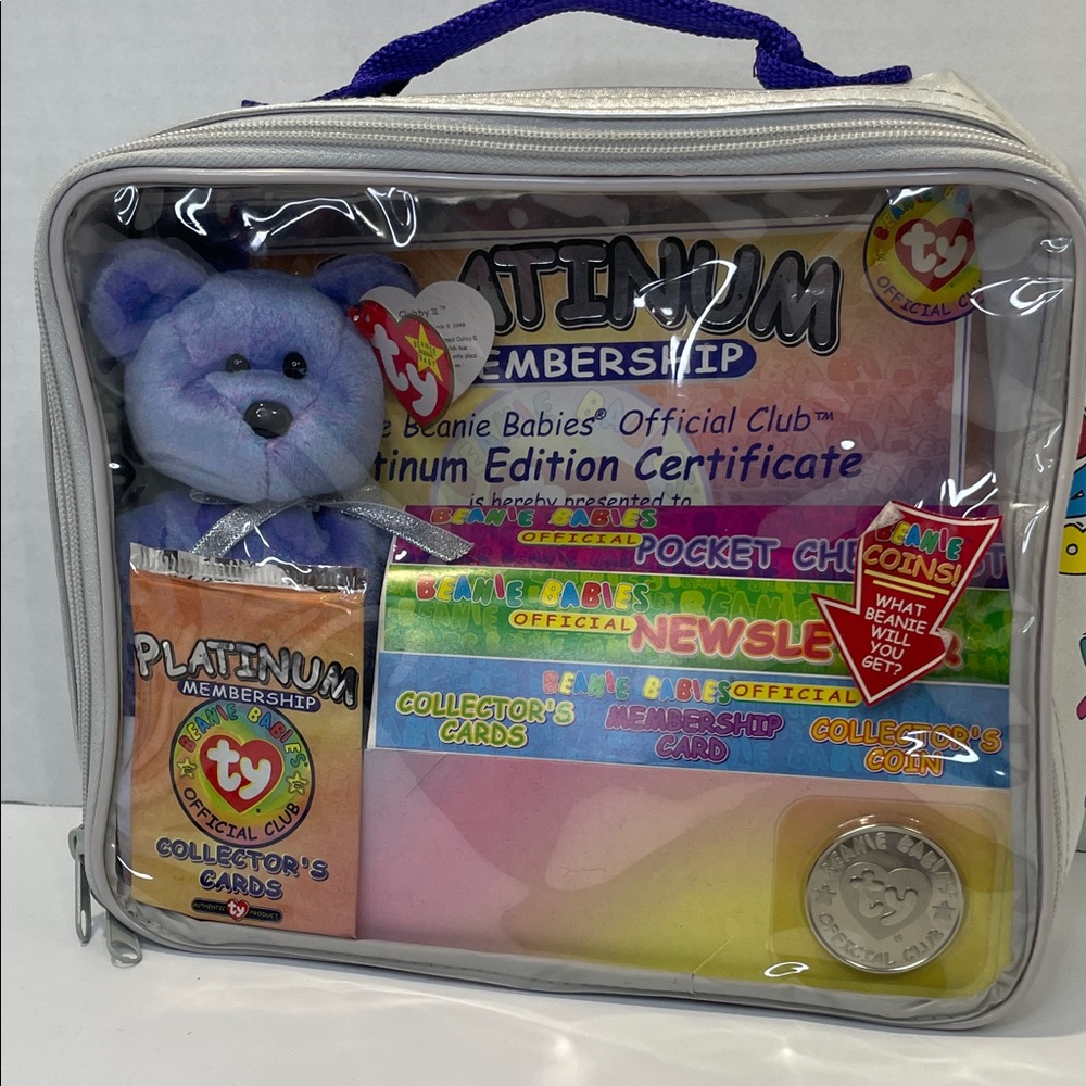Ty Beanie Babies Platinum Membership Set - Blue and Purple Bear